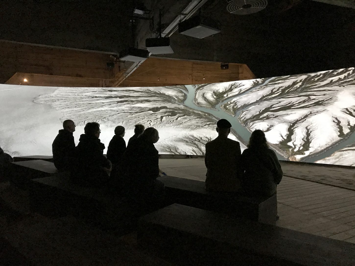 Panoramic audiovisual experience in the interactive exhibition "The Water will Come" at Watersnoodmuseum, The Netherlands